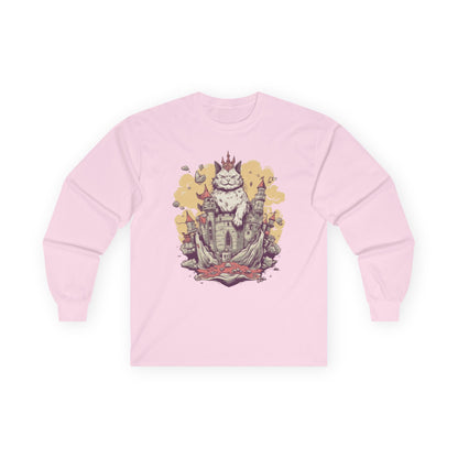 Meowjestic Cat King Long Sleeve Tee 👑 - Purrfectly Regal & Hilarious 😹