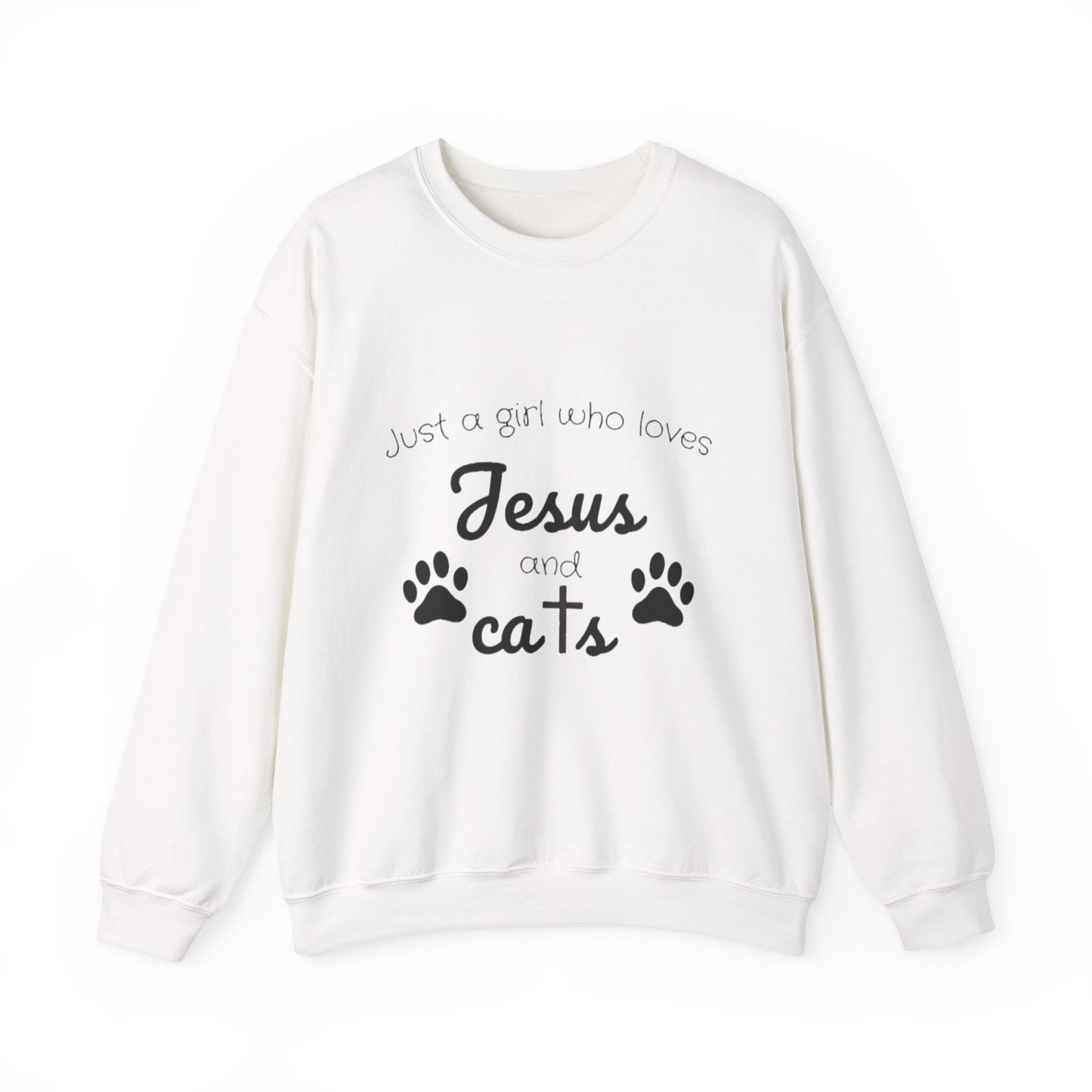 'Jesus & Cats' Sweatshirt | Christian Faith & Feline Lover Cozy Crewneck