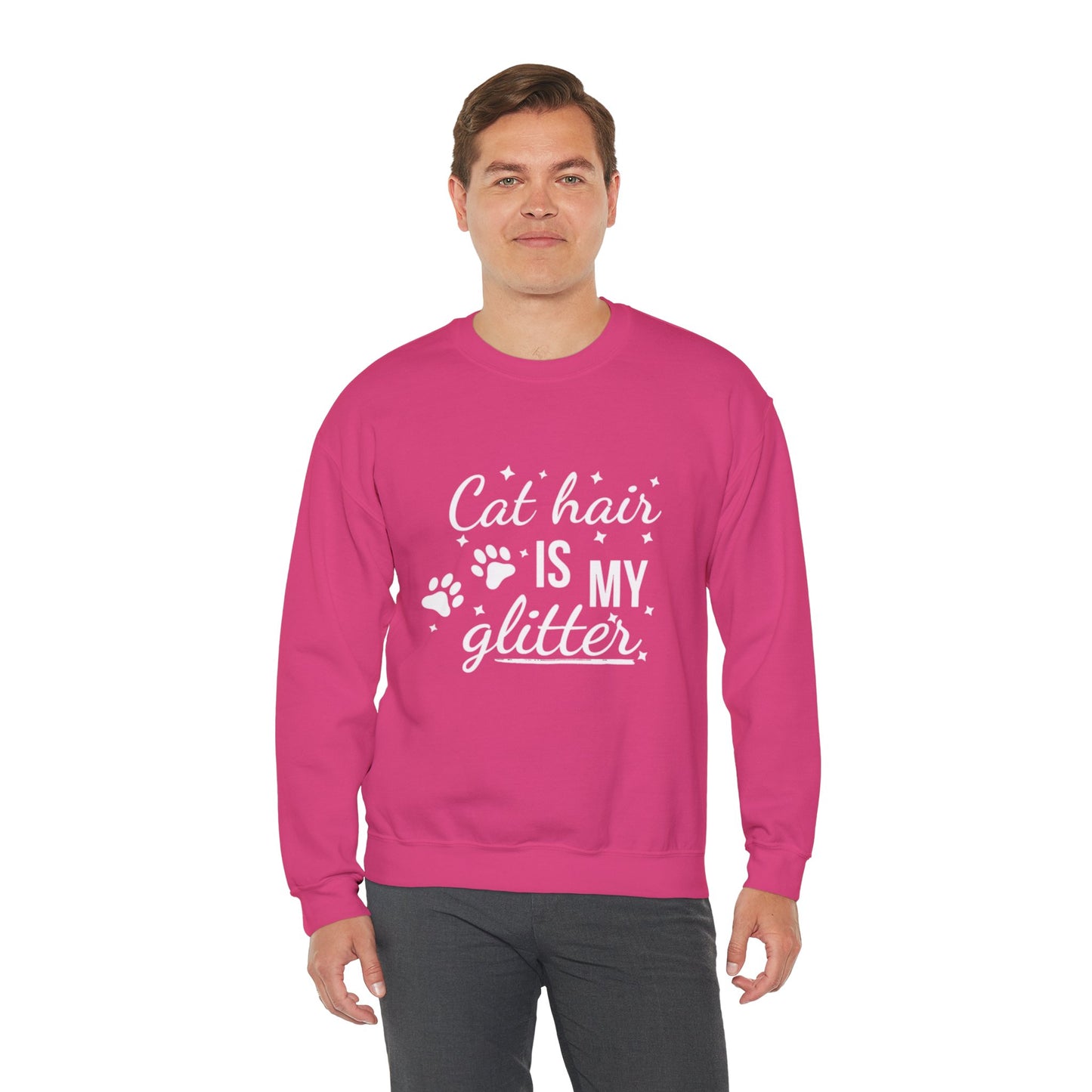 'Cat Hair is My Glitter' Sweatshirt - Durable Cat Lover Gift