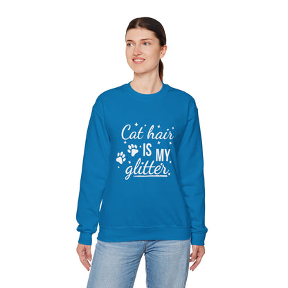 'Cat Hair is My Glitter' Sweatshirt - Durable Cat Lover Gift