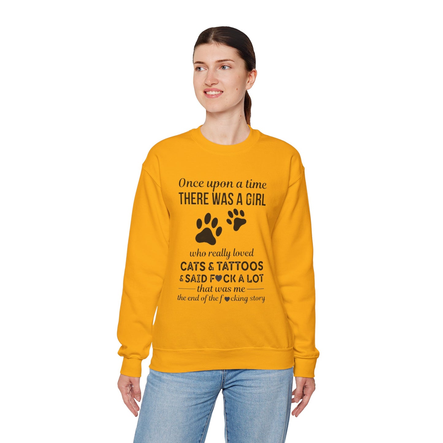 Cats, Tattoos & Cuss Words – Funny Cat Lover Sweatshirt