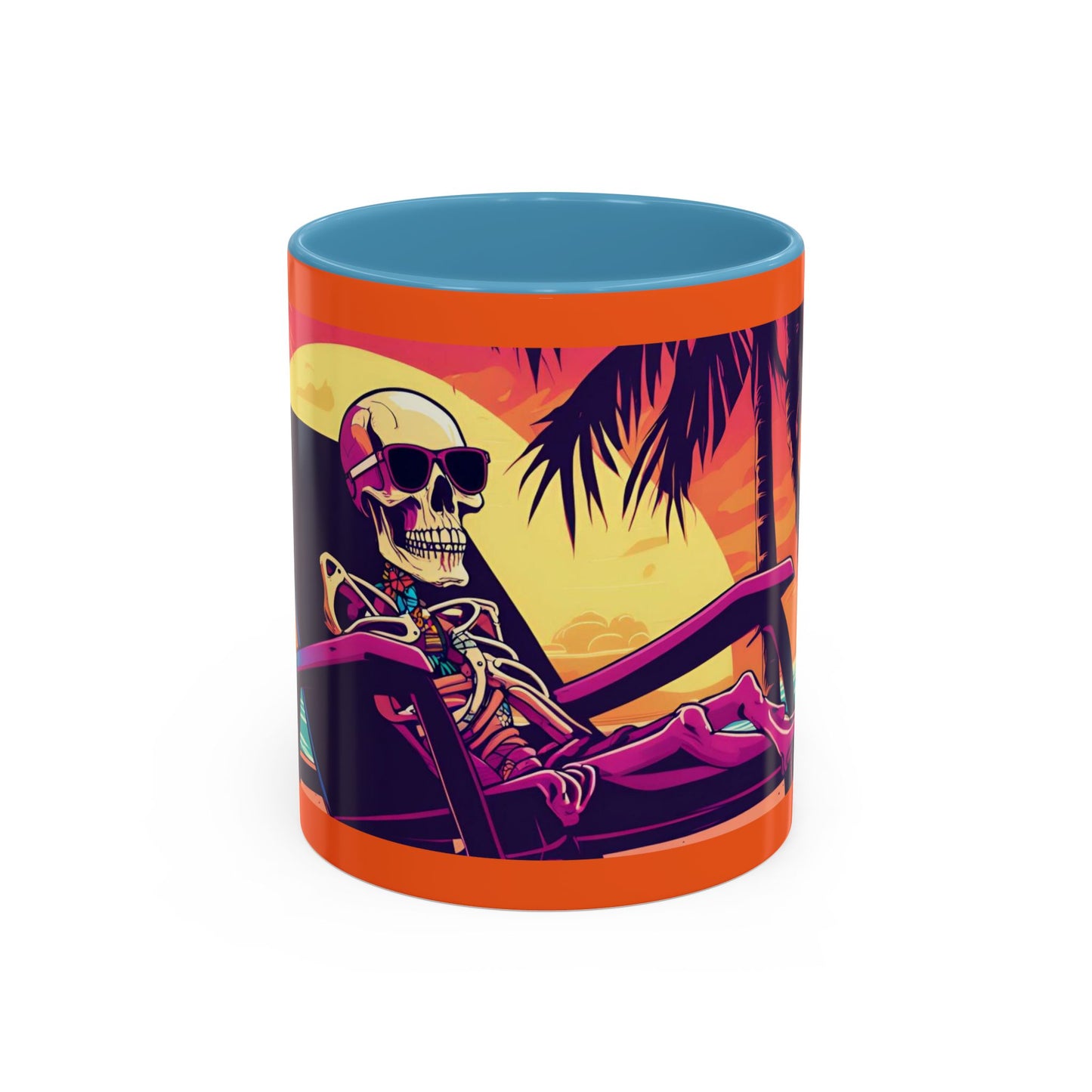 “Chill to the Bone” Sunset Skeleton Accent Coffee Mug