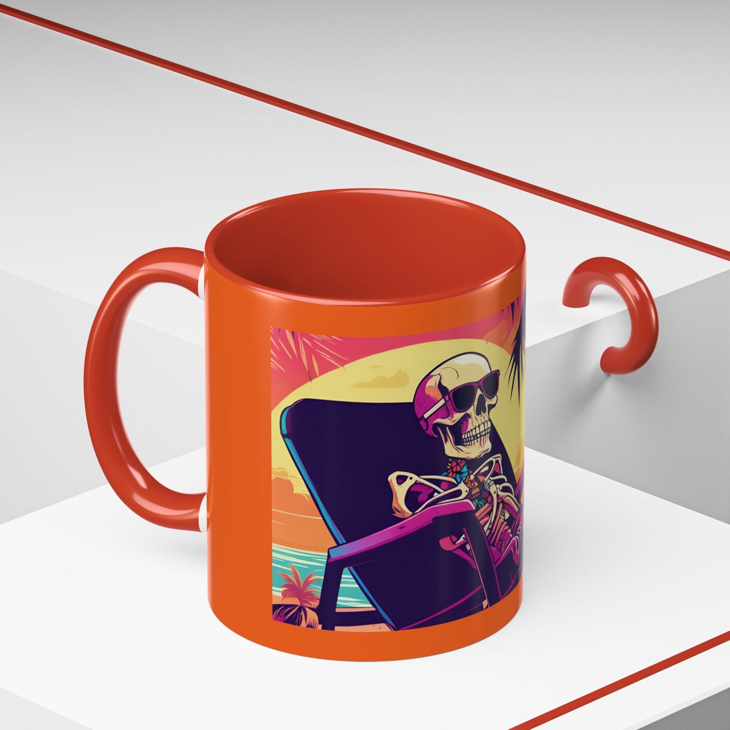 “Chill to the Bone” Sunset Skeleton Accent Coffee Mug