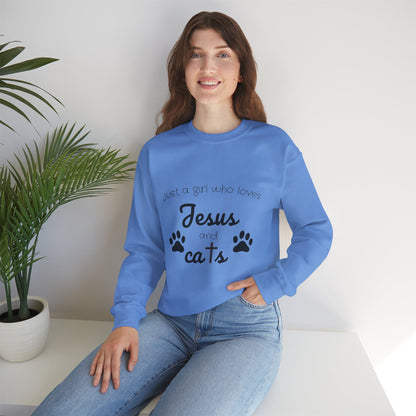 'Jesus & Cats' Sweatshirt | Christian Faith & Feline Lover Cozy Crewneck