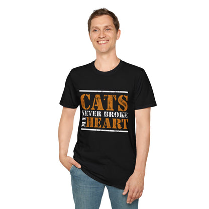"Cats Never Broke My Heart" Premium Soft Tee | Ultimate Cat Lover Gift | Funny Feline Fashion