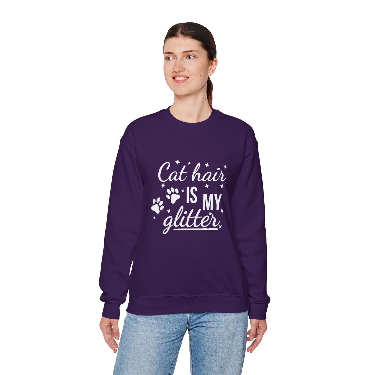 'Cat Hair is My Glitter' Sweatshirt - Durable Cat Lover Gift