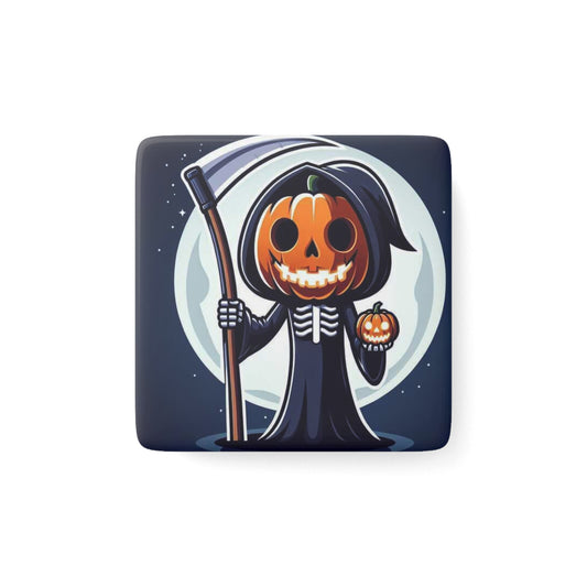 Grim Pumpkin Glow - Halloween Magnet