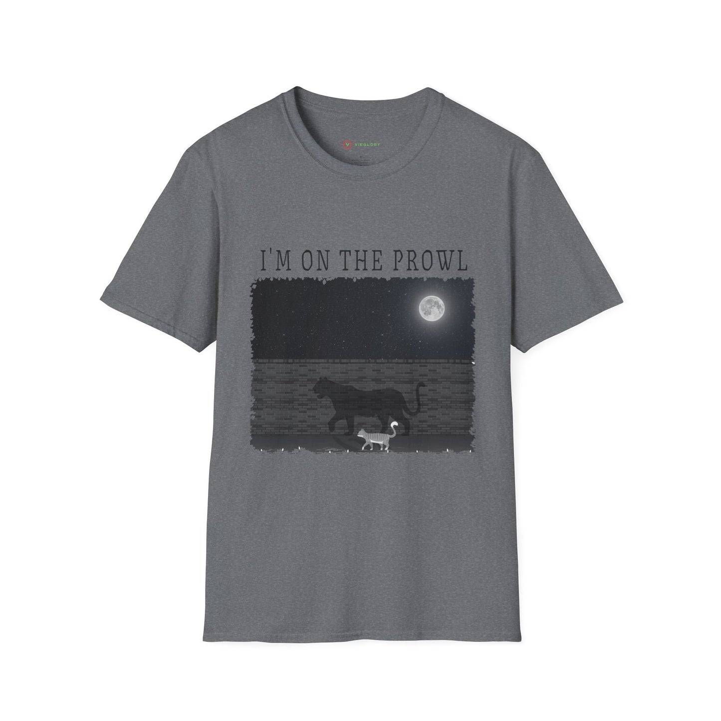 Shadow Prowler Tee: Moonlit Cat Adventure