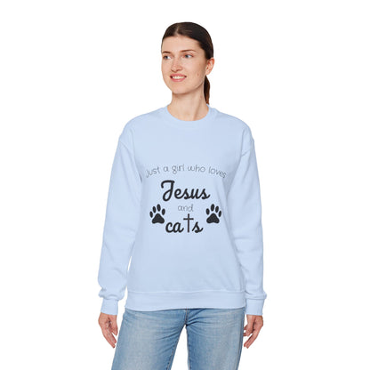 'Jesus & Cats' Sweatshirt | Christian Faith & Feline Lover Cozy Crewneck