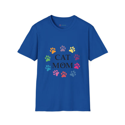 Paws-itively Purr-fect! 🐾 "Cat Mom" Vibes Unisex Tee | Ultra-Soft Cotton & Colorful Paws