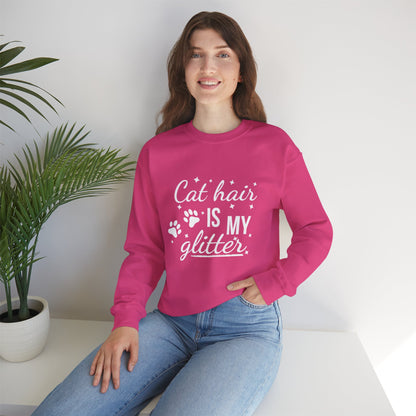 'Cat Hair is My Glitter' Sweatshirt - Durable Cat Lover Gift
