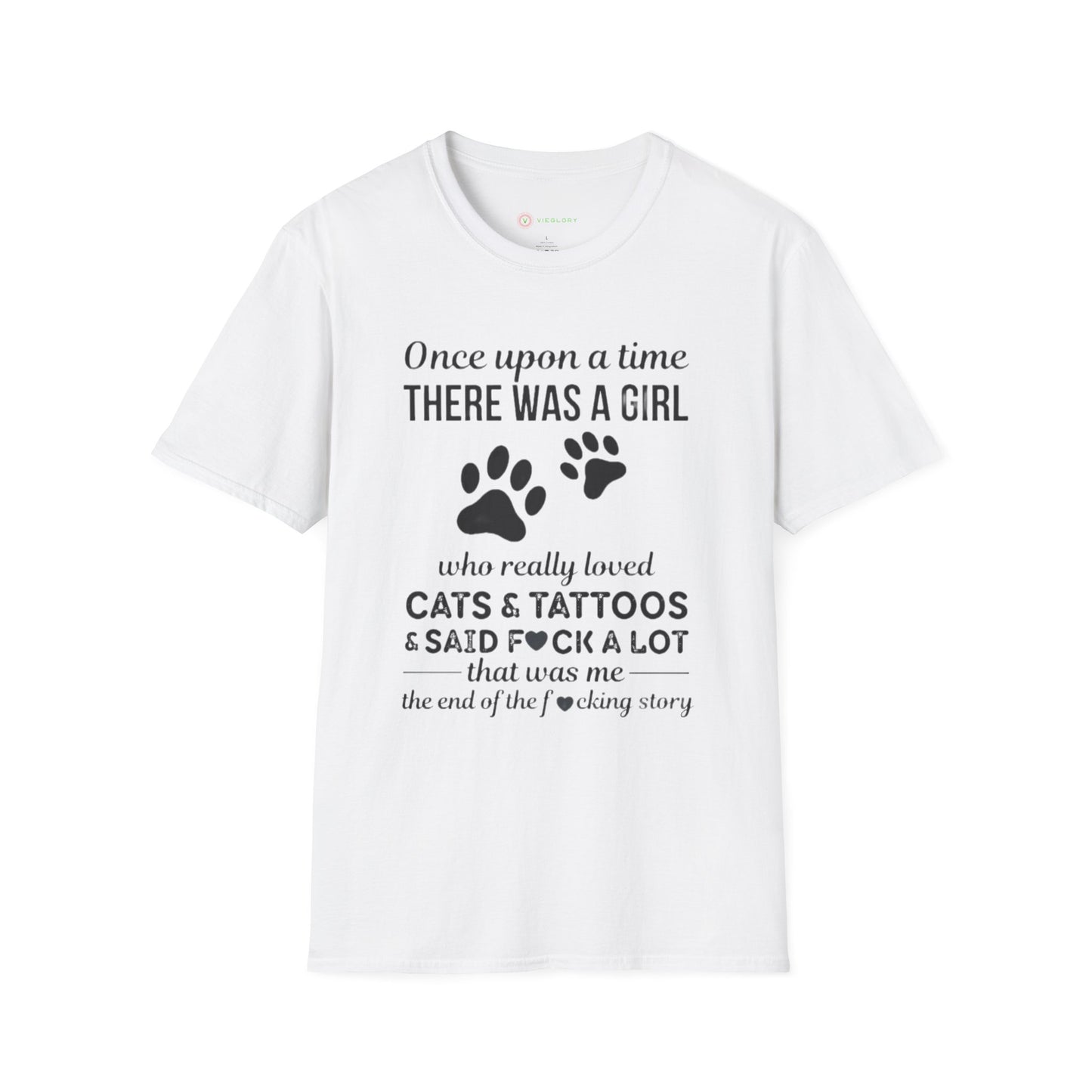 Once Upon a Time Cat Girl Tee 🖤 Funny Tattoo & Swear Lover Shirt