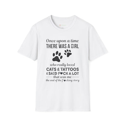 Once Upon a Time Cat Girl Tee 🖤 Funny Tattoo & Swear Lover Shirt