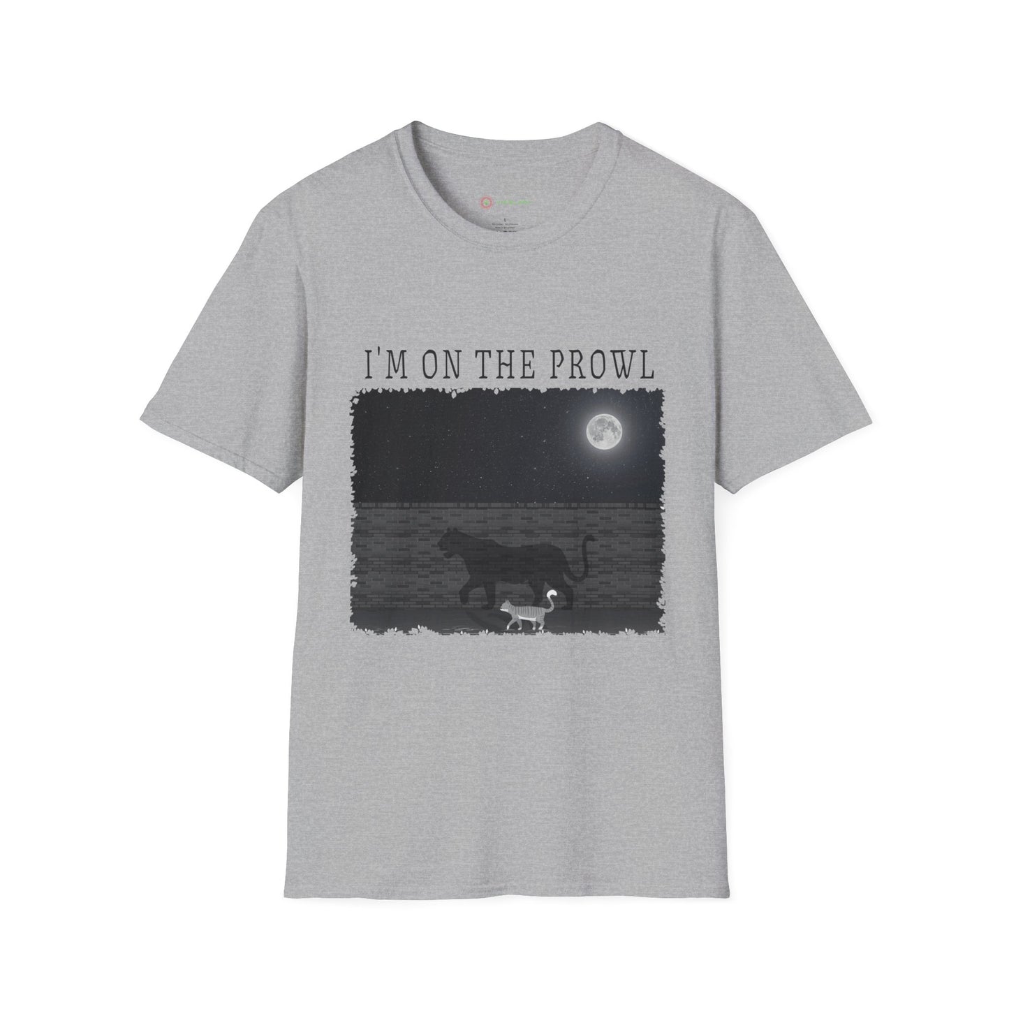 Shadow Prowler Tee: Moonlit Cat Adventure
