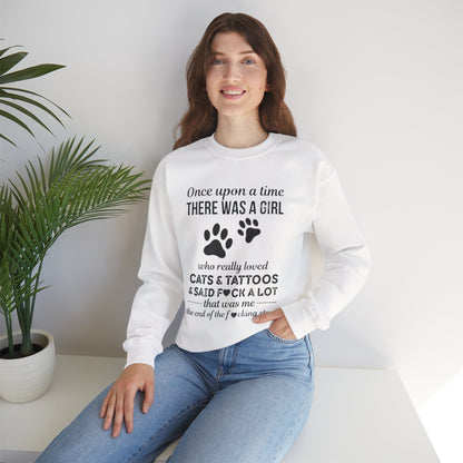 Cats, Tattoos & Cuss Words – Funny Cat Lover Sweatshirt