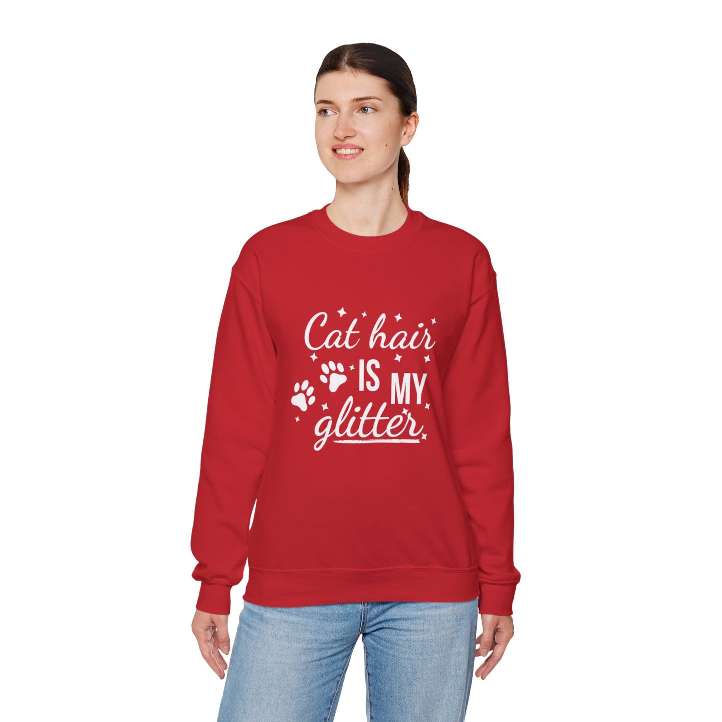 'Cat Hair is My Glitter' Sweatshirt - Durable Cat Lover Gift