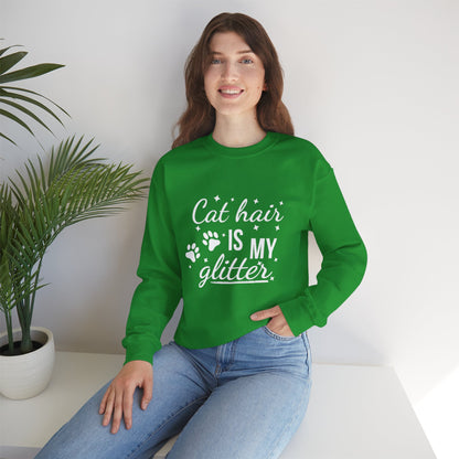 'Cat Hair is My Glitter' Sweatshirt - Durable Cat Lover Gift