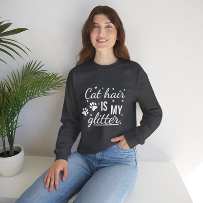 'Cat Hair is My Glitter' Sweatshirt - Durable Cat Lover Gift