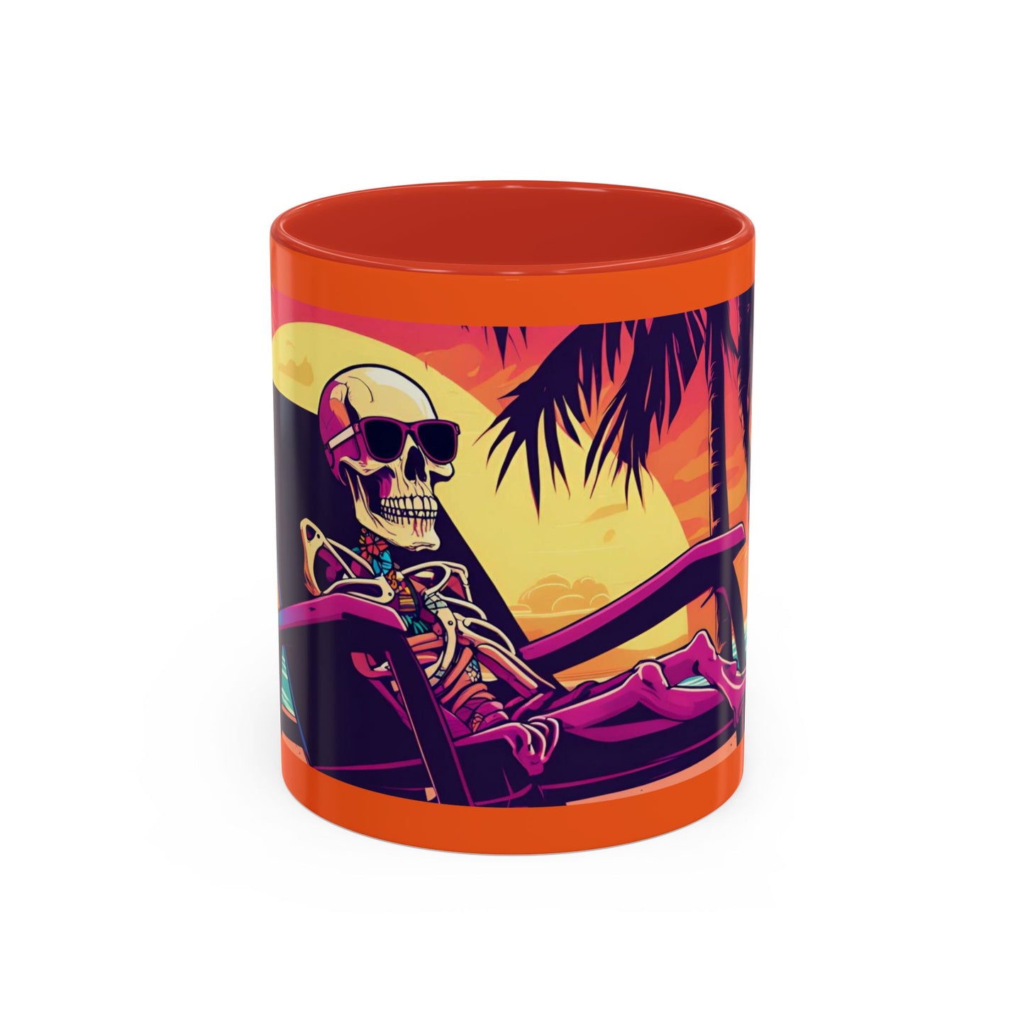 “Chill to the Bone” Sunset Skeleton Accent Coffee Mug