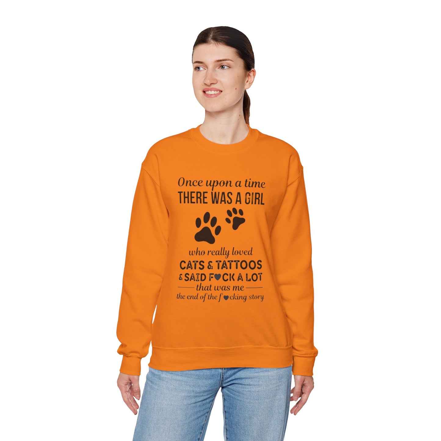 Cats, Tattoos & Cuss Words – Funny Cat Lover Sweatshirt
