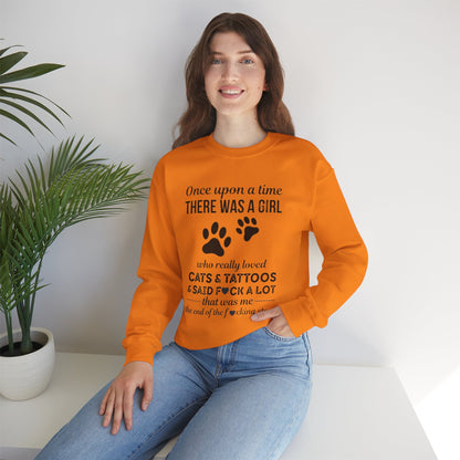Cats, Tattoos & Cuss Words – Funny Cat Lover Sweatshirt