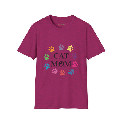 Paws-itively Purr-fect! 🐾 "Cat Mom" Vibes Unisex Tee | Ultra-Soft Cotton & Colorful Paws