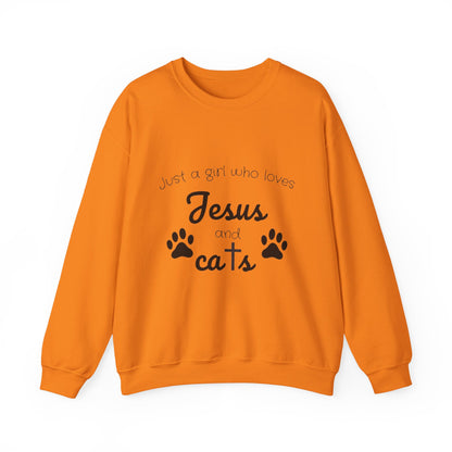 'Jesus & Cats' Sweatshirt | Christian Faith & Feline Lover Cozy Crewneck