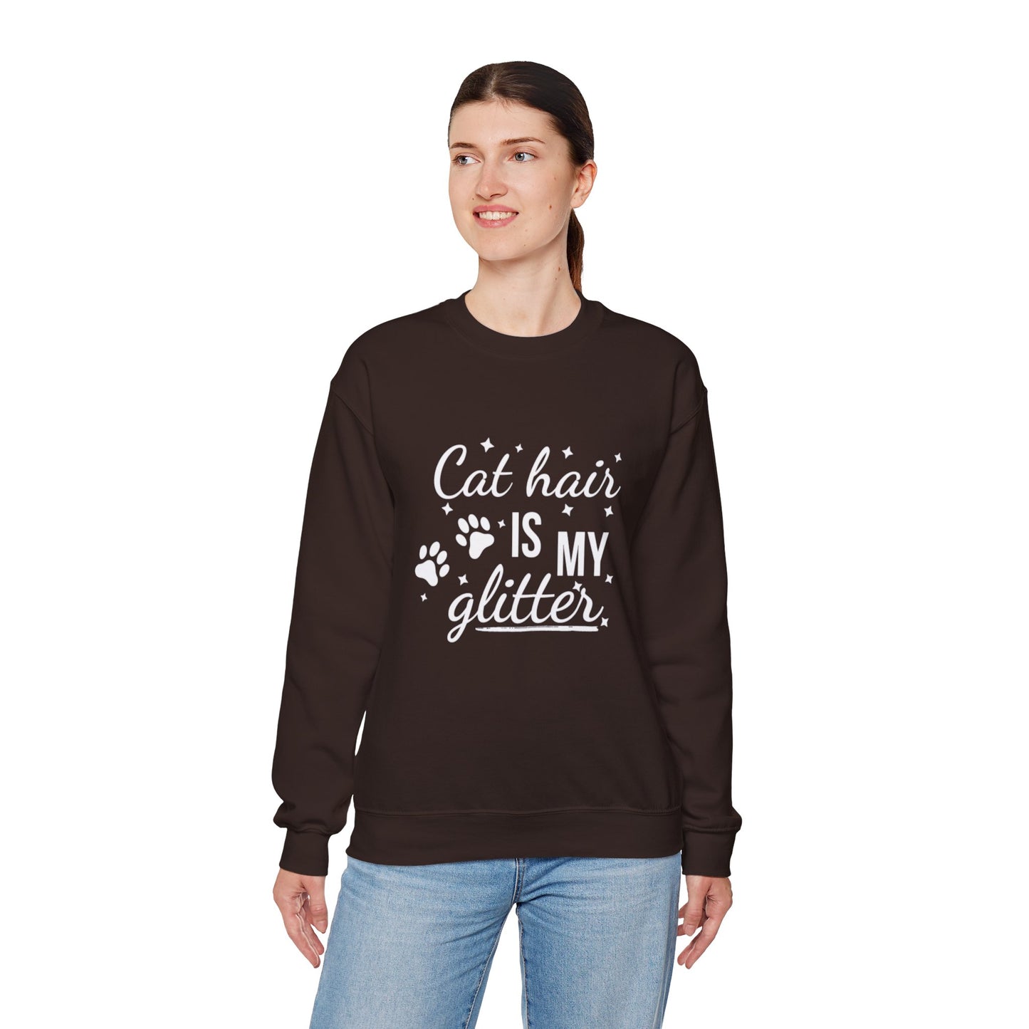 'Cat Hair is My Glitter' Sweatshirt - Durable Cat Lover Gift