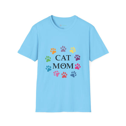 Paws-itively Purr-fect! 🐾 "Cat Mom" Vibes Unisex Tee | Ultra-Soft Cotton & Colorful Paws