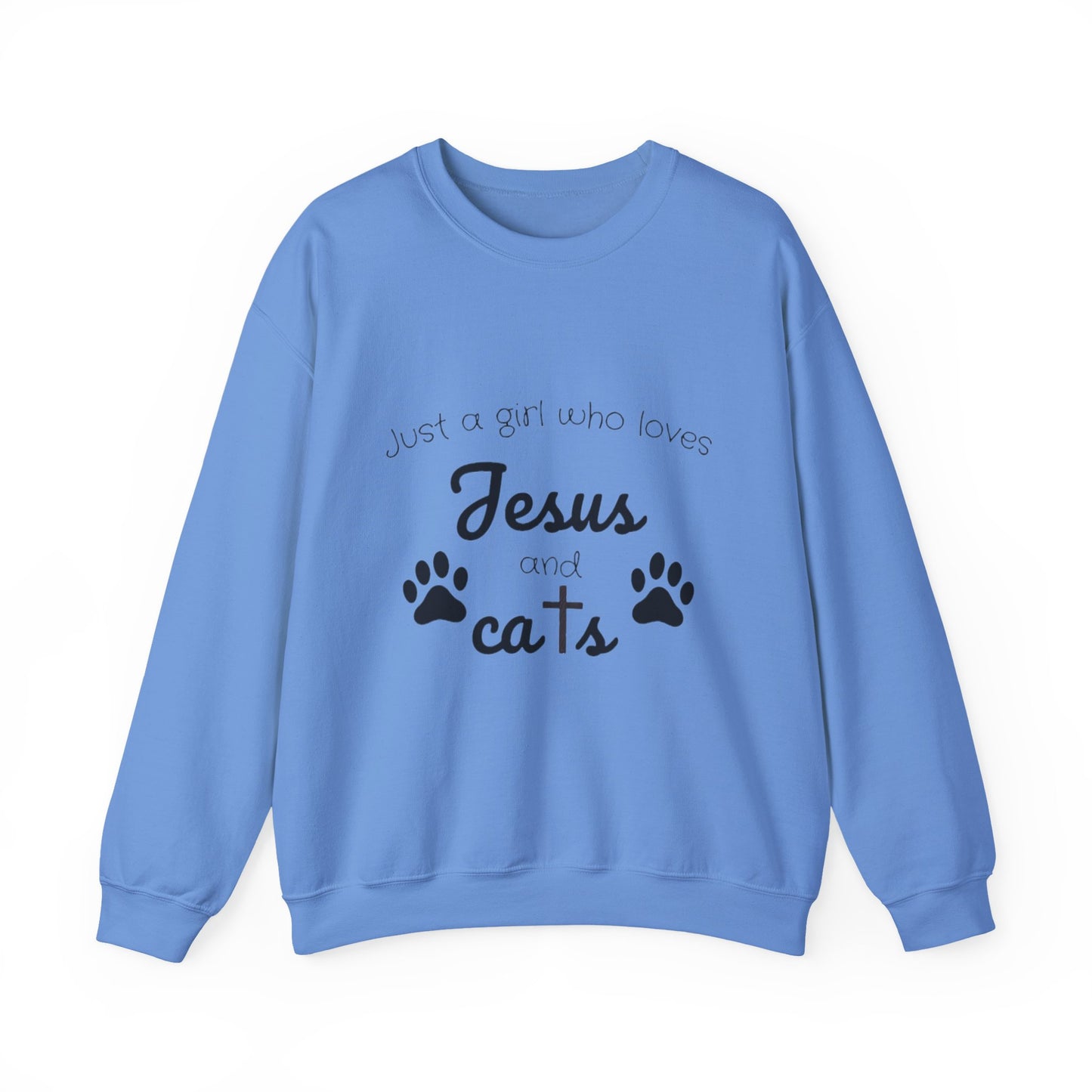 'Jesus & Cats' Sweatshirt | Christian Faith & Feline Lover Cozy Crewneck