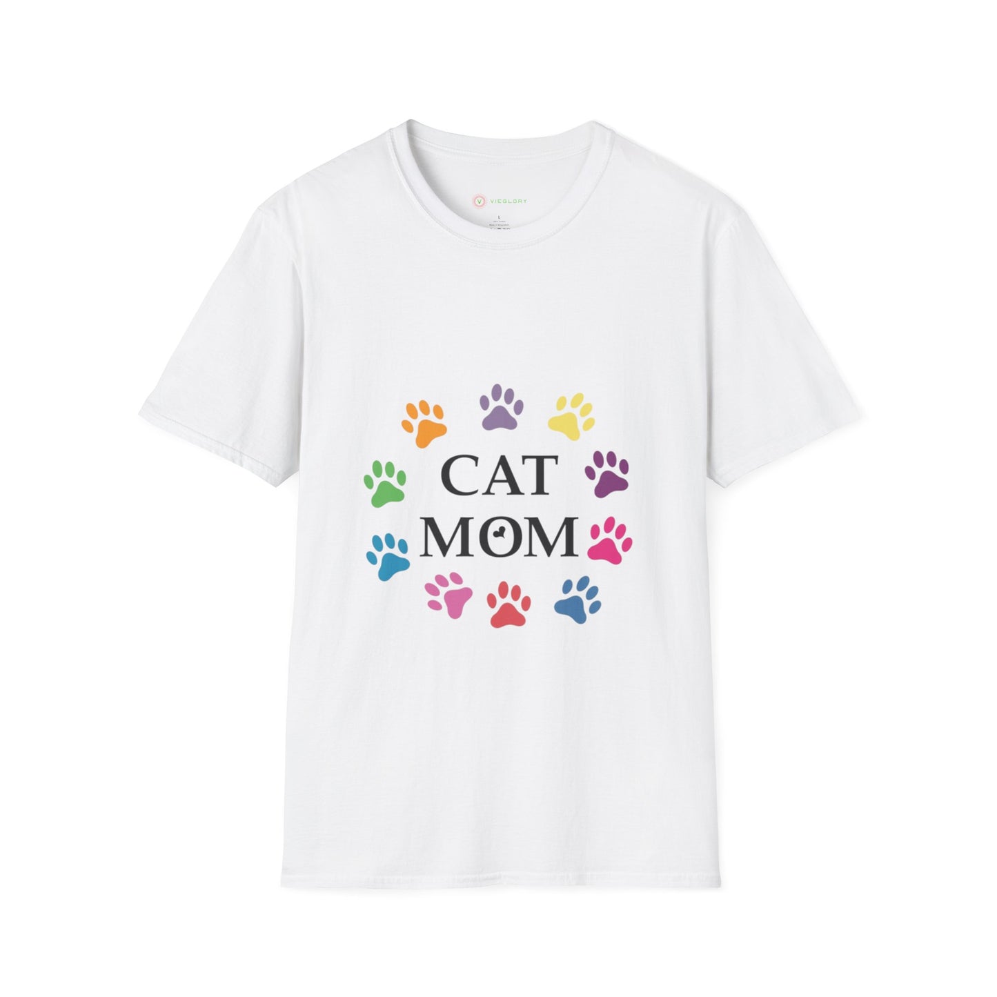 Paws-itively Purr-fect! 🐾 "Cat Mom" Vibes Unisex Tee | Ultra-Soft Cotton & Colorful Paws
