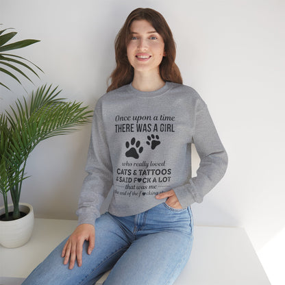 Cats, Tattoos & Cuss Words – Funny Cat Lover Sweatshirt