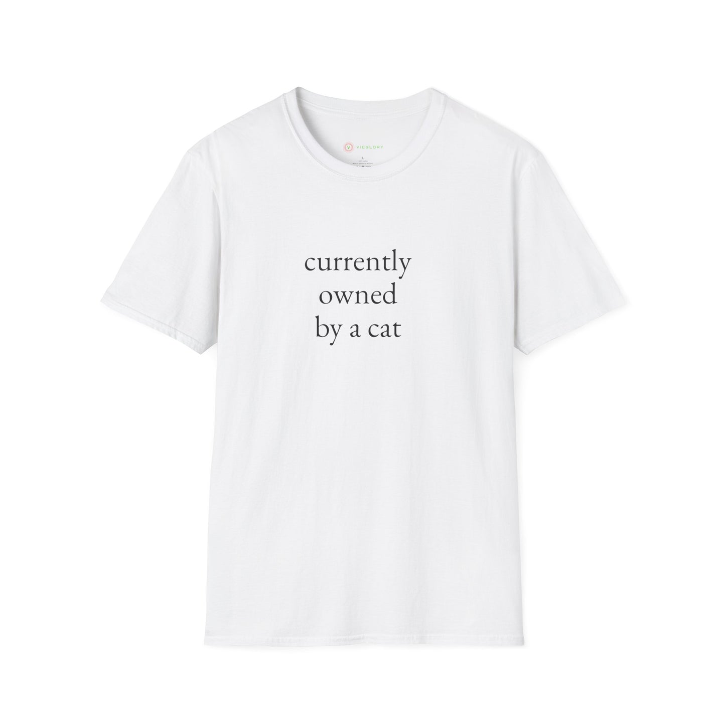 "Currently Owned By A Cat" T-Shirt - Hilarious & Softest Unisex Tee for Proud Pet Parents | Funny Feline Lover Gift