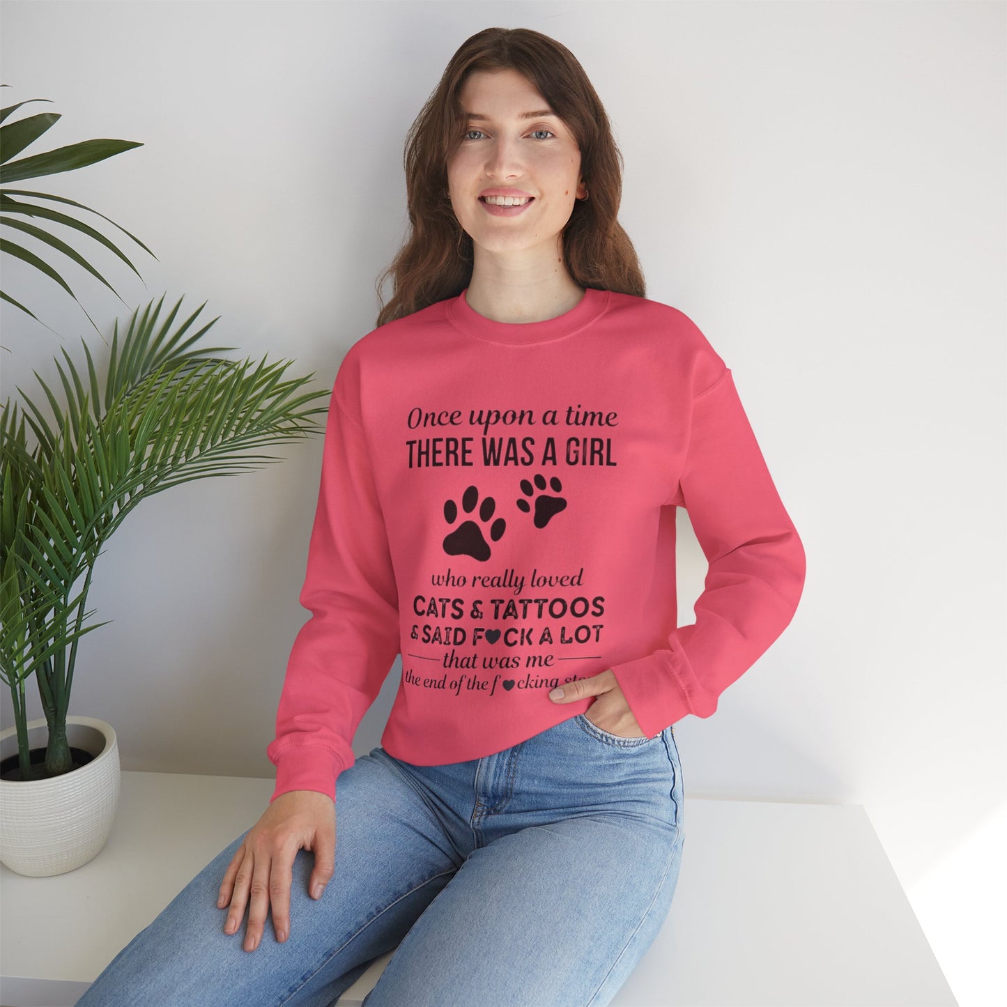 Cats, Tattoos & Cuss Words – Funny Cat Lover Sweatshirt