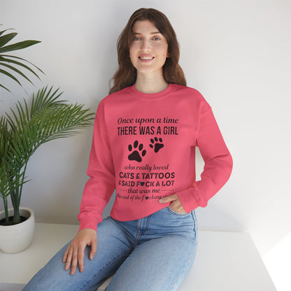 Cats, Tattoos & Cuss Words – Funny Cat Lover Sweatshirt