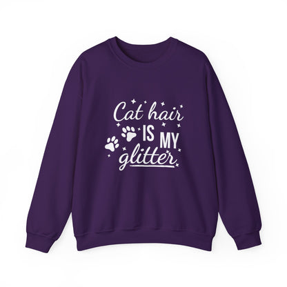 'Cat Hair is My Glitter' Sweatshirt - Durable Cat Lover Gift