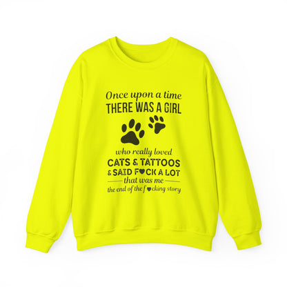 Cats, Tattoos & Cuss Words – Funny Cat Lover Sweatshirt