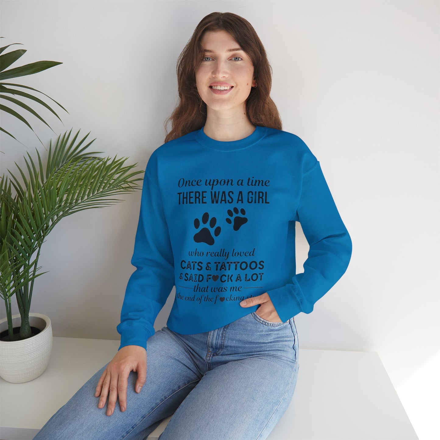 Cats, Tattoos & Cuss Words – Funny Cat Lover Sweatshirt