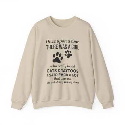 Cats, Tattoos & Cuss Words – Funny Cat Lover Sweatshirt