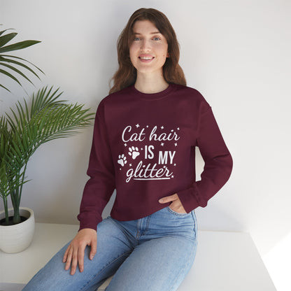 'Cat Hair is My Glitter' Sweatshirt - Durable Cat Lover Gift