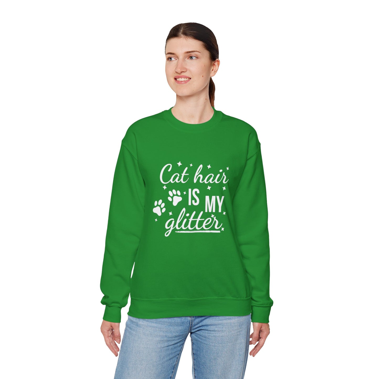 'Cat Hair is My Glitter' Sweatshirt - Durable Cat Lover Gift