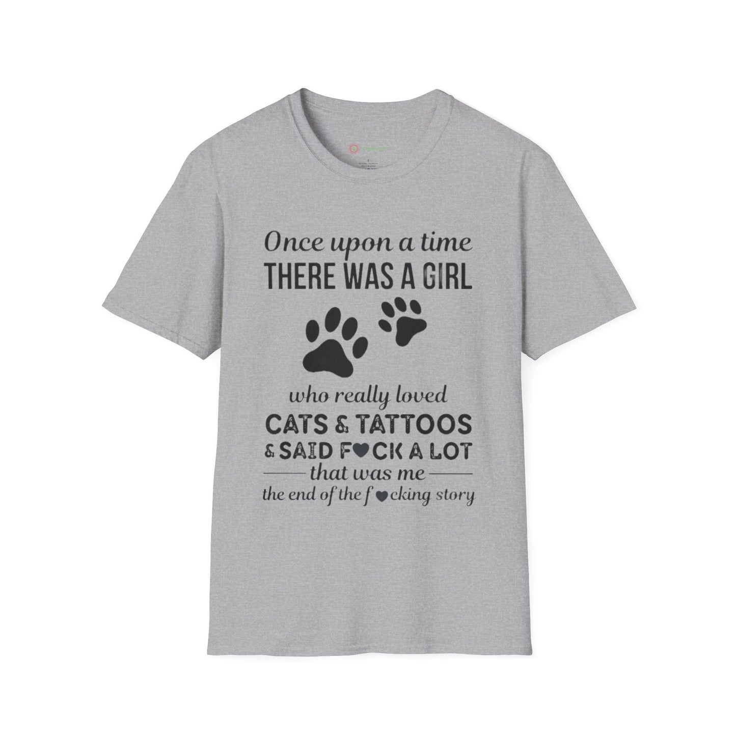 Once Upon a Time Cat Girl Tee 🖤 Funny Tattoo & Swear Lover Shirt