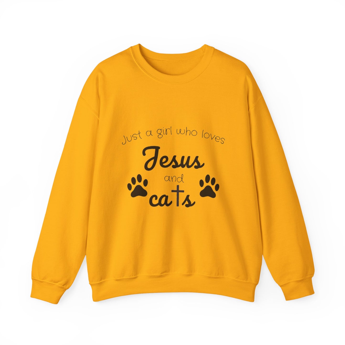 'Jesus & Cats' Sweatshirt | Christian Faith & Feline Lover Cozy Crewneck