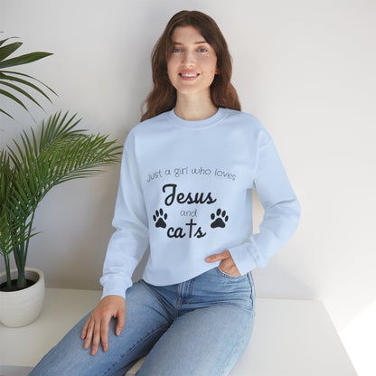 'Jesus & Cats' Sweatshirt | Christian Faith & Feline Lover Cozy Crewneck