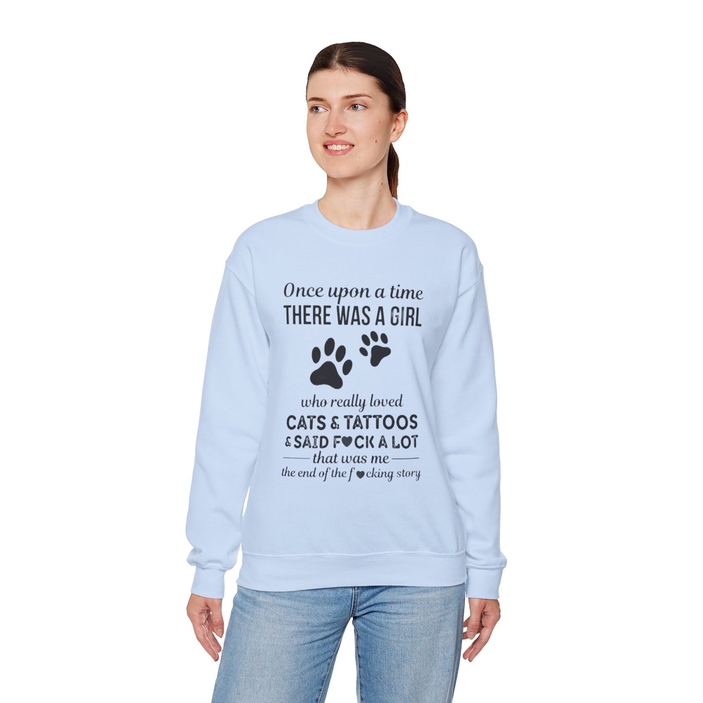 Cats, Tattoos & Cuss Words – Funny Cat Lover Sweatshirt