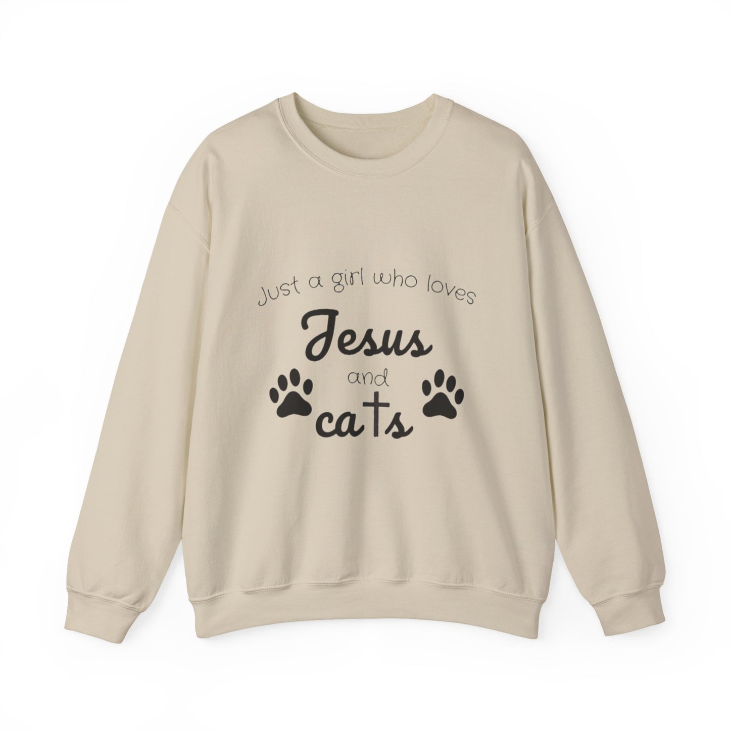 'Jesus & Cats' Sweatshirt | Christian Faith & Feline Lover Cozy Crewneck