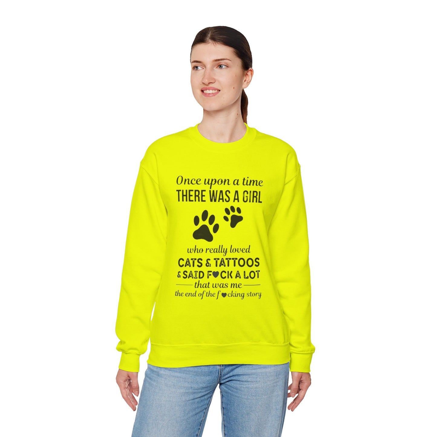 Cats, Tattoos & Cuss Words – Funny Cat Lover Sweatshirt