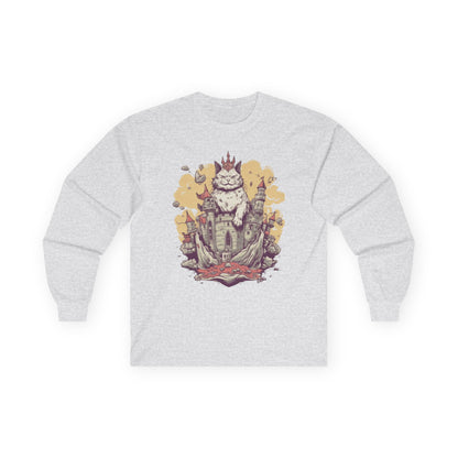 Meowjestic Cat King Long Sleeve Tee 👑 - Purrfectly Regal & Hilarious 😹