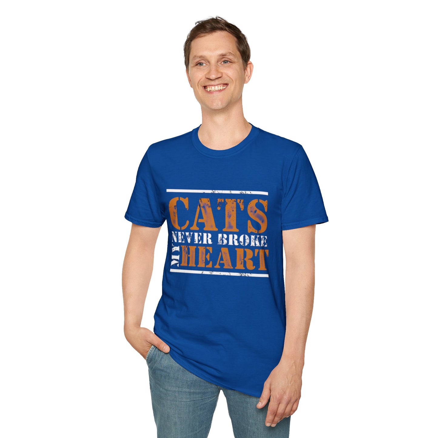 "Cats Never Broke My Heart" Premium Soft Tee | Ultimate Cat Lover Gift | Funny Feline Fashion