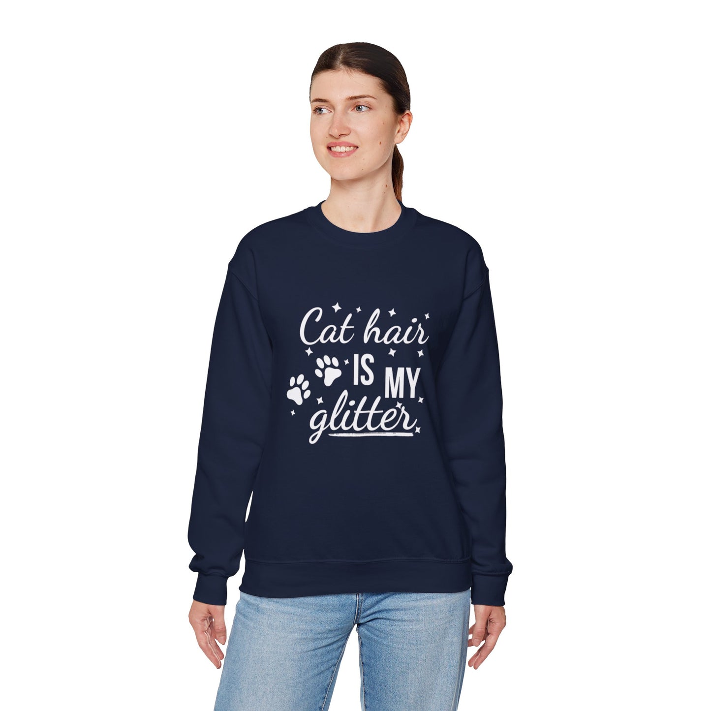 'Cat Hair is My Glitter' Sweatshirt - Durable Cat Lover Gift